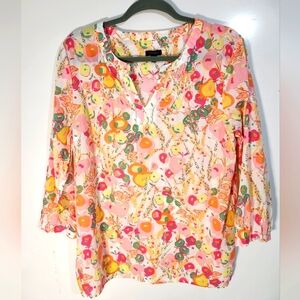 TALBOTS Floral Print Women's Top, Size Large